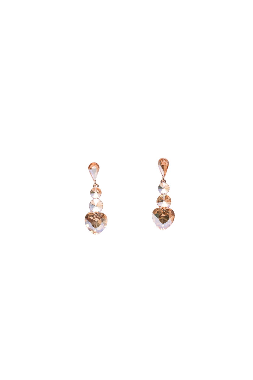 Namokriti Elegant Crystal Heart Drop Earrings – Gold Plated Sparkling Dangle Jewelry for Women & Girls